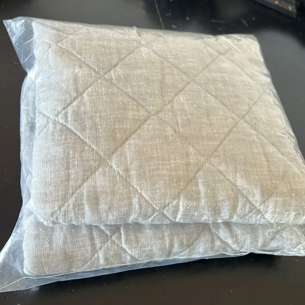 Pottery Barn Belgian Flax Linen Diamond Quilted Sham